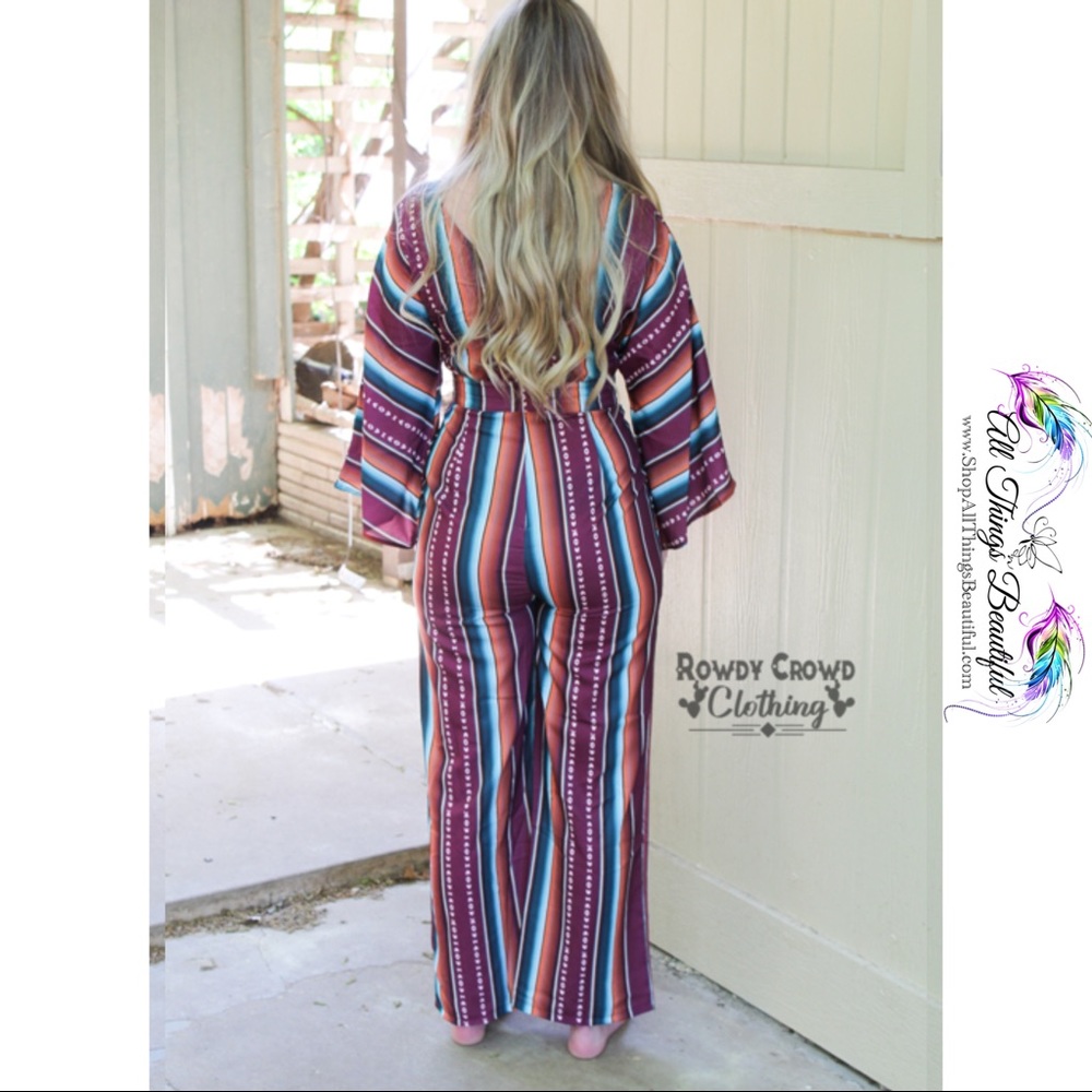 •Rowdy Crowd Serape Spring Jumpsuit• - Picture 6 of 14